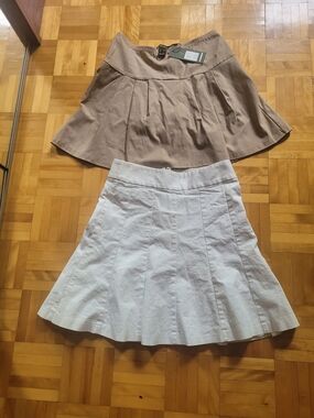 Pair of Women’s Flared Skirts — Taupe & Light Beige
